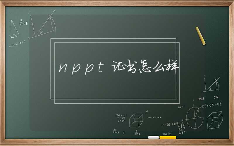 nppt证书怎么样